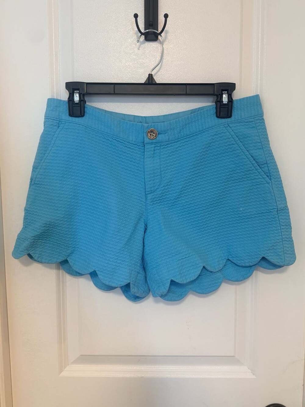 Lilly Pulitzer The Buttercup Short Blue Scallop Hem Shorts Size 6